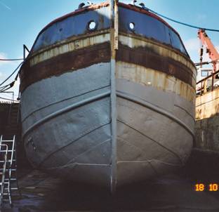 In dry dock